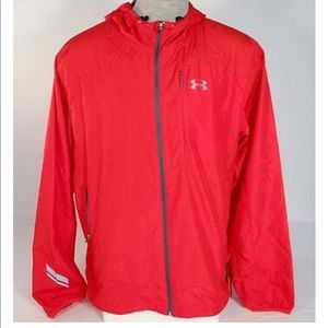 Under Armour Run All Season Gear Red Imminent Hooded Running Jacket Men's 2XL